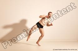 Underwear Martial art Man White Moving poses Slim Short Blond Dynamic poses Academic